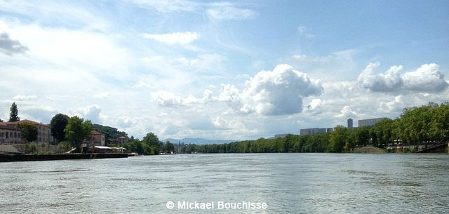 Saône view from Île Barbe, Lyon