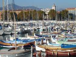 Boats in Nice harbour Côte d’Azur, France
