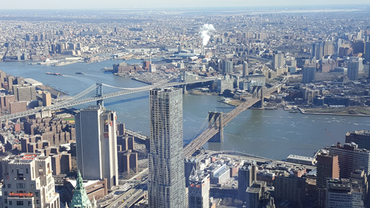 One World Observatory view over Brooklyn Bridge