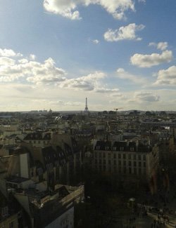 View of Eiffel Tower from Centre Georges Pompidou 