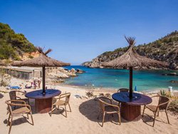 Sunny beach in Ibiza