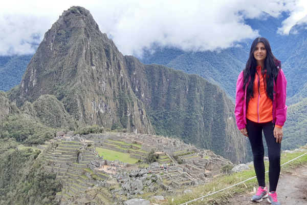 Monia at Machu Picchu in Peru