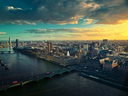 Sunset over London