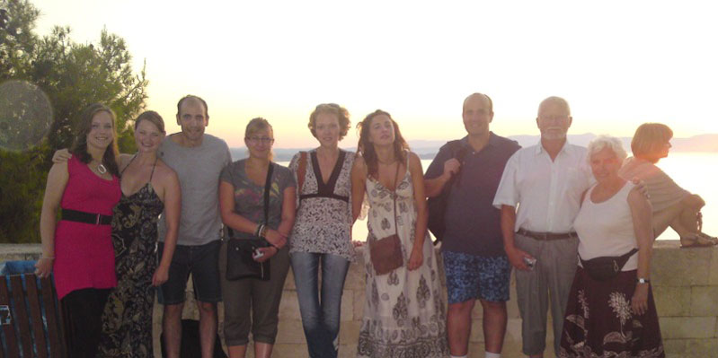 Students during a sunset in Chania