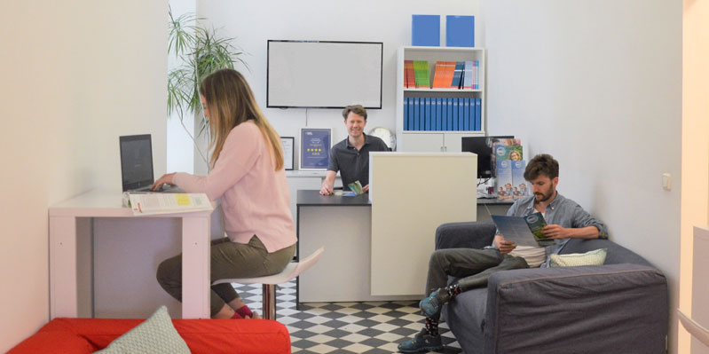 School reception area