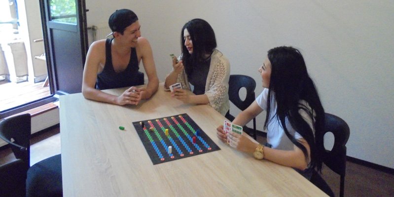 Students playing games