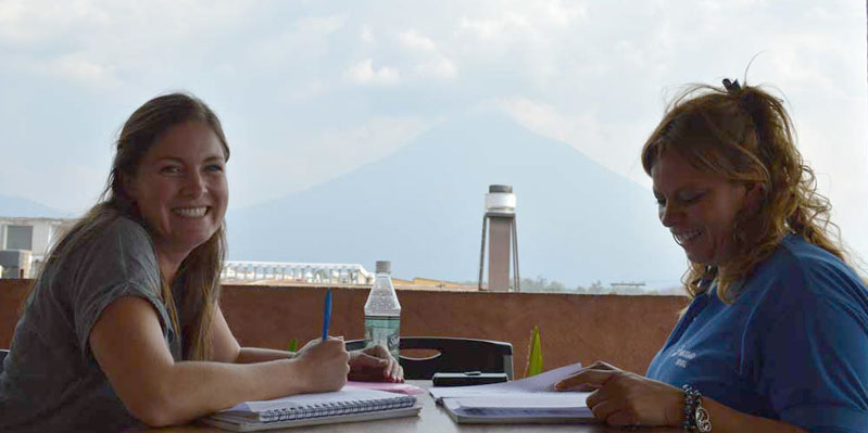 Lesson on the school balcony