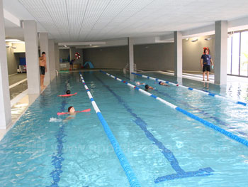 The on-site indoor pool