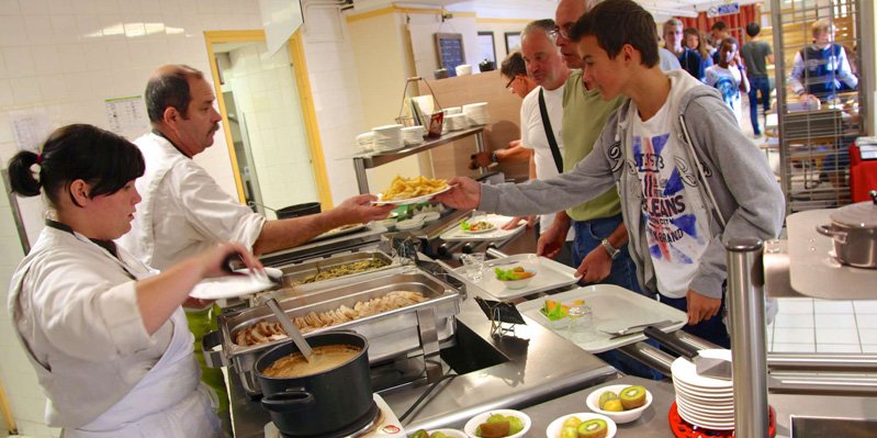 Lunch in school cafeteria