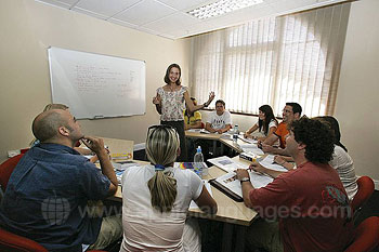 Students learning English