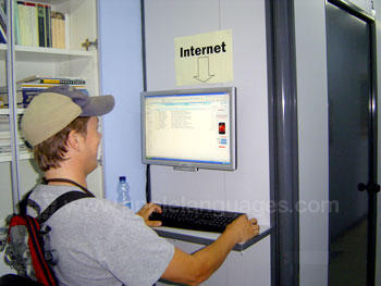 Student using the Internet