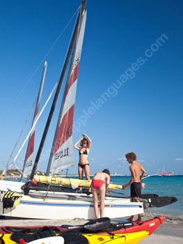 Students preparing to go sailing