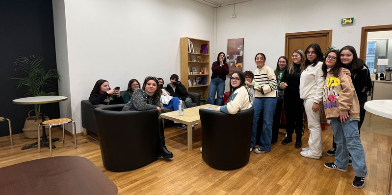 Students relaxing after class