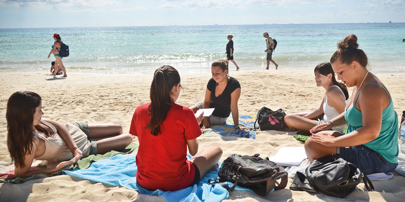 Spanish on the beach