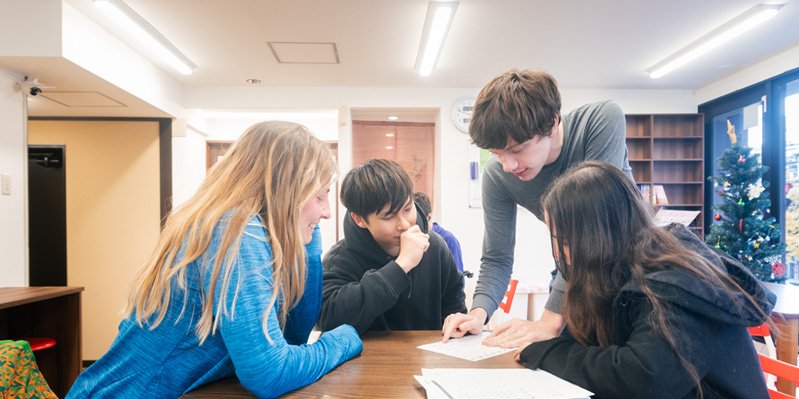 Students practicing Japanese