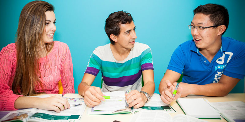 Students learning English