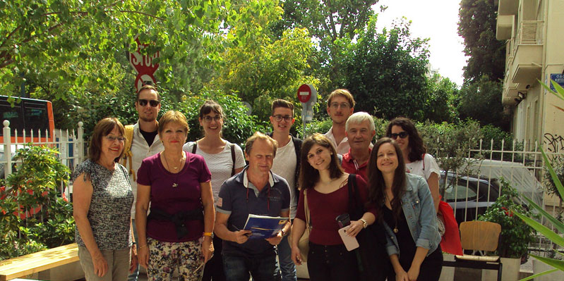 Students and teachers in Athens