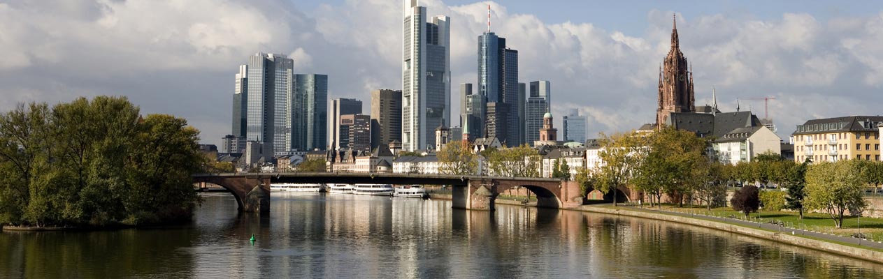 Frankfurt skyline from the river Main