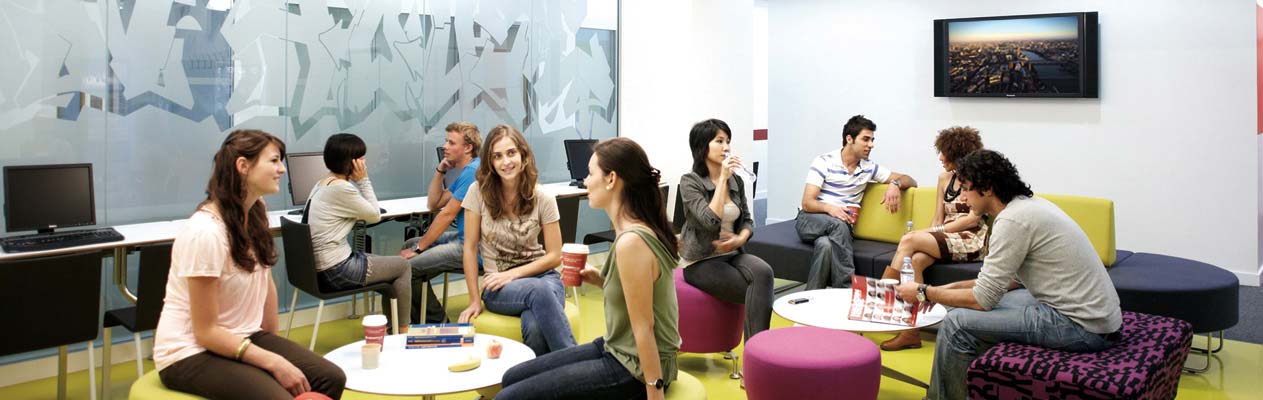 Students in the common room, London