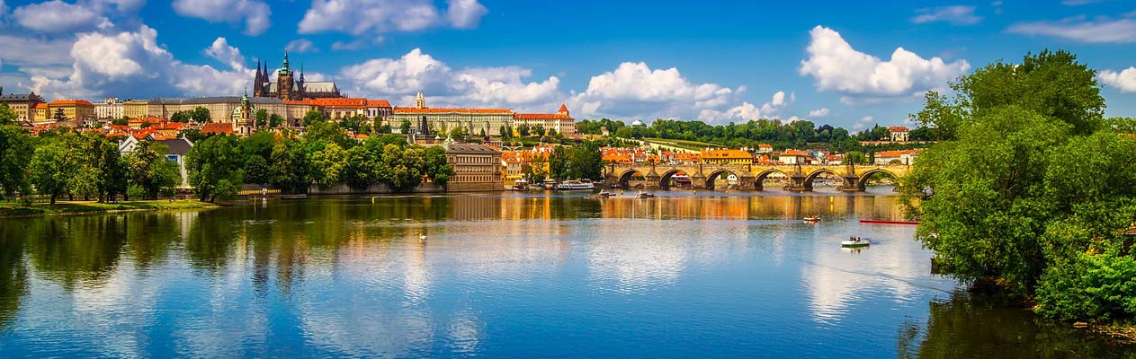 View of Prague over the river Vltava