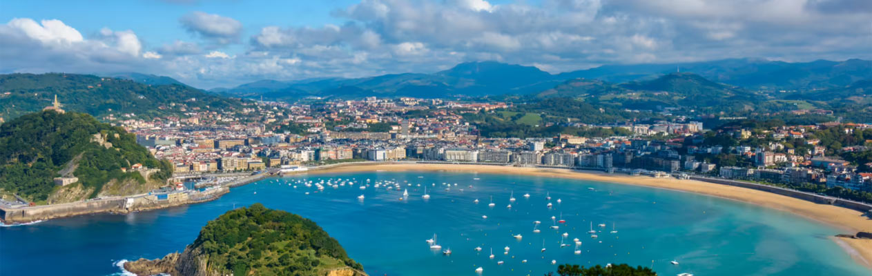 The Concha Bay in San Sebastián, Spain