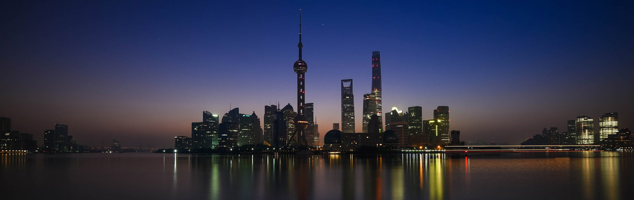 Shanghai metropolis, China, at night