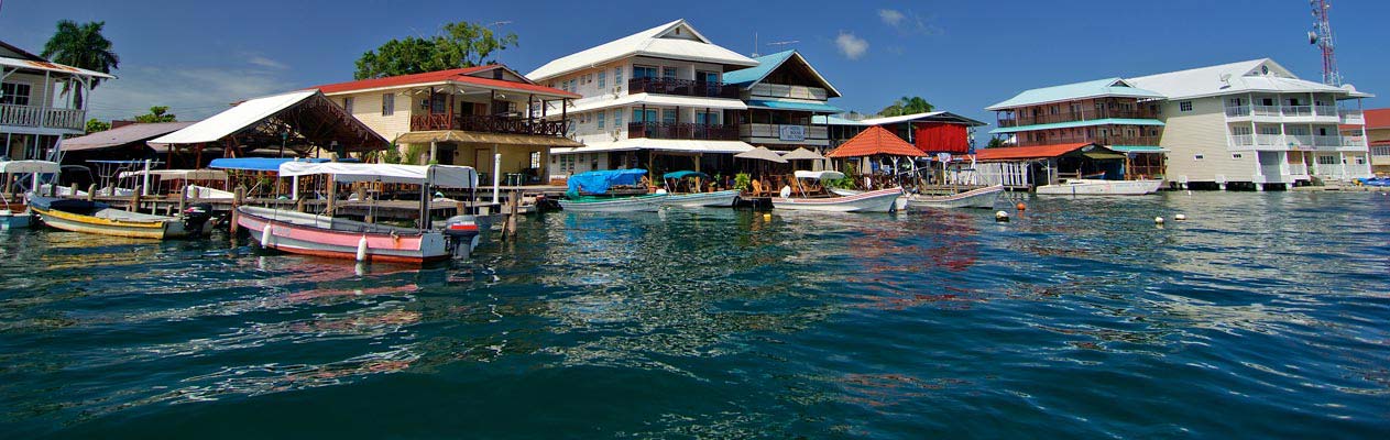 Houses by the water in Bocas del Toro