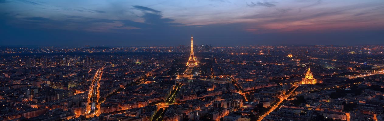 Paris, France at night