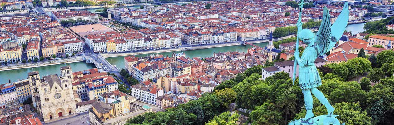 View over the city of Lyon, France