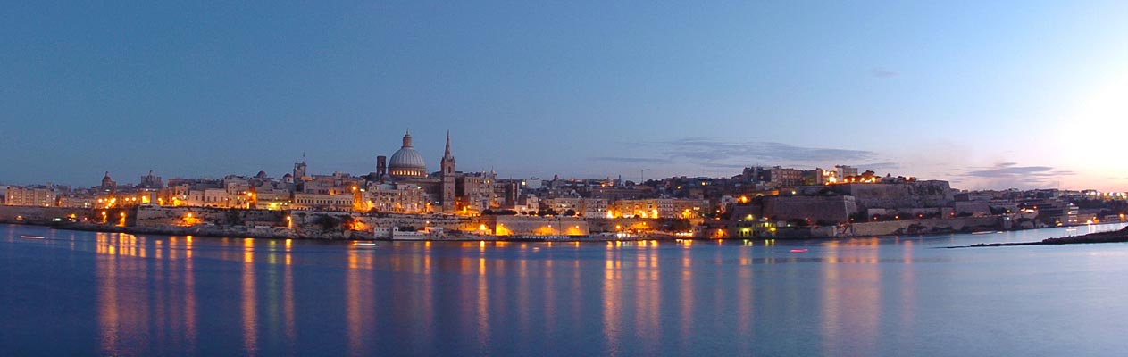 Valletta, the capital of Malta at dusk