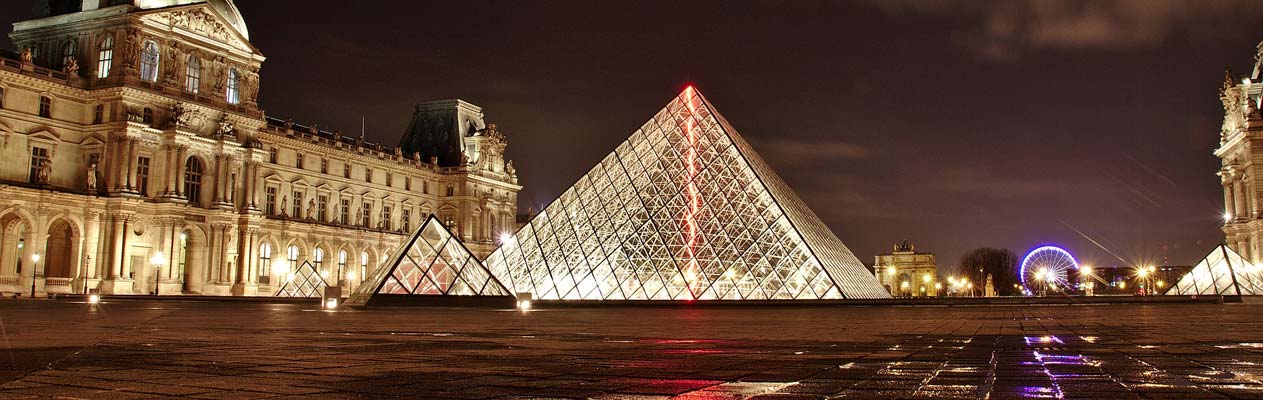 The Louvre in Paris at night